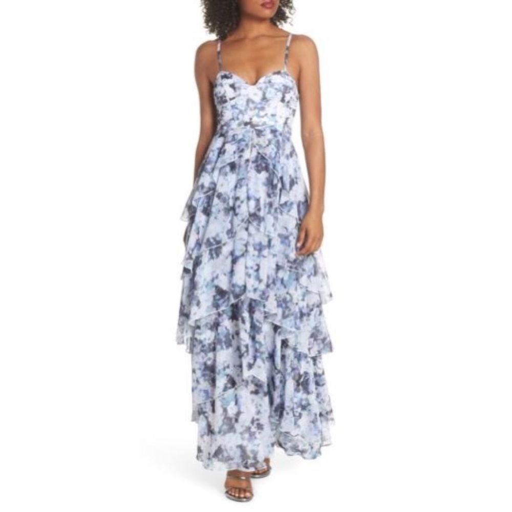 FAME AND PARTNERS Catherine Floral Print Gown